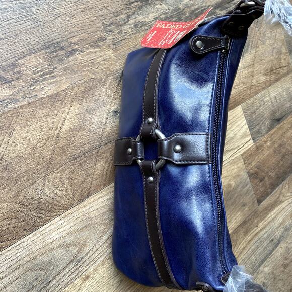 NWT Vintage Y2K Faded Glory Navy Mini Buckle Shoulder Bag - Picture 10 of 11